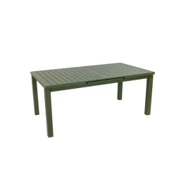 Table de jardin extensible - 8/10 places - Aluminium - Kaki - SANTORIN