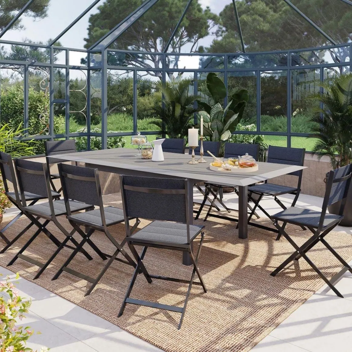 Table de jardin extensible Allure en aluminium