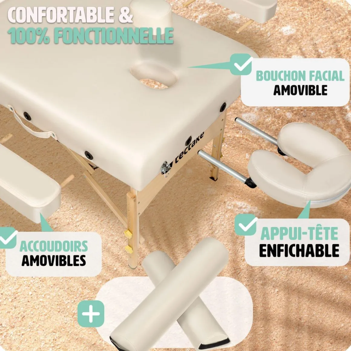 Table de massage Pliante 2 Zones 7,5 cm d'épaisseur