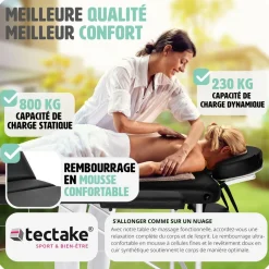 Table de massage Pliante 2 Zones Aluminium Portable + Housse