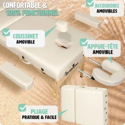 Table de massage pliante 3 Zones - 10 cm d'épaisseur + housse