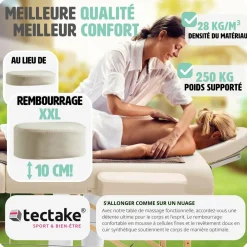 Table de massage pliante 3 Zones - 10 cm d'épaisseur + housse
