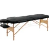 Table de massage pliante lit table de beauté 2 zones portable sac de tranport inclus hauteur réglable dim. 185L x 60l x 61-88H cm bois massif revêtement synthétique noir