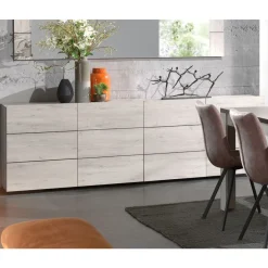 Table de séjour L160cm + buffet 4 portes ALBA