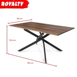 Table de séjour salle à manger fixe effet chêne L160 cm RITA