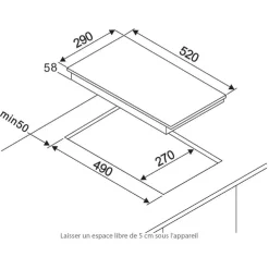 Table domino induction 30cm 3600w noir - ai2527