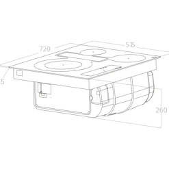 Table induction aspirante NIKOLATESLA FIT 3Z PRO 72 recyclage