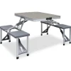 Table pliable de camping avec 4 sièges Acier Aluminium