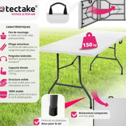 Table pliante 183 x 76 x 74 cm