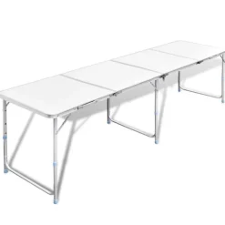 Table pliante de camping en aluminium avec hauteur ajustable