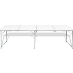 Table pliante de camping en aluminium avec hauteur ajustable