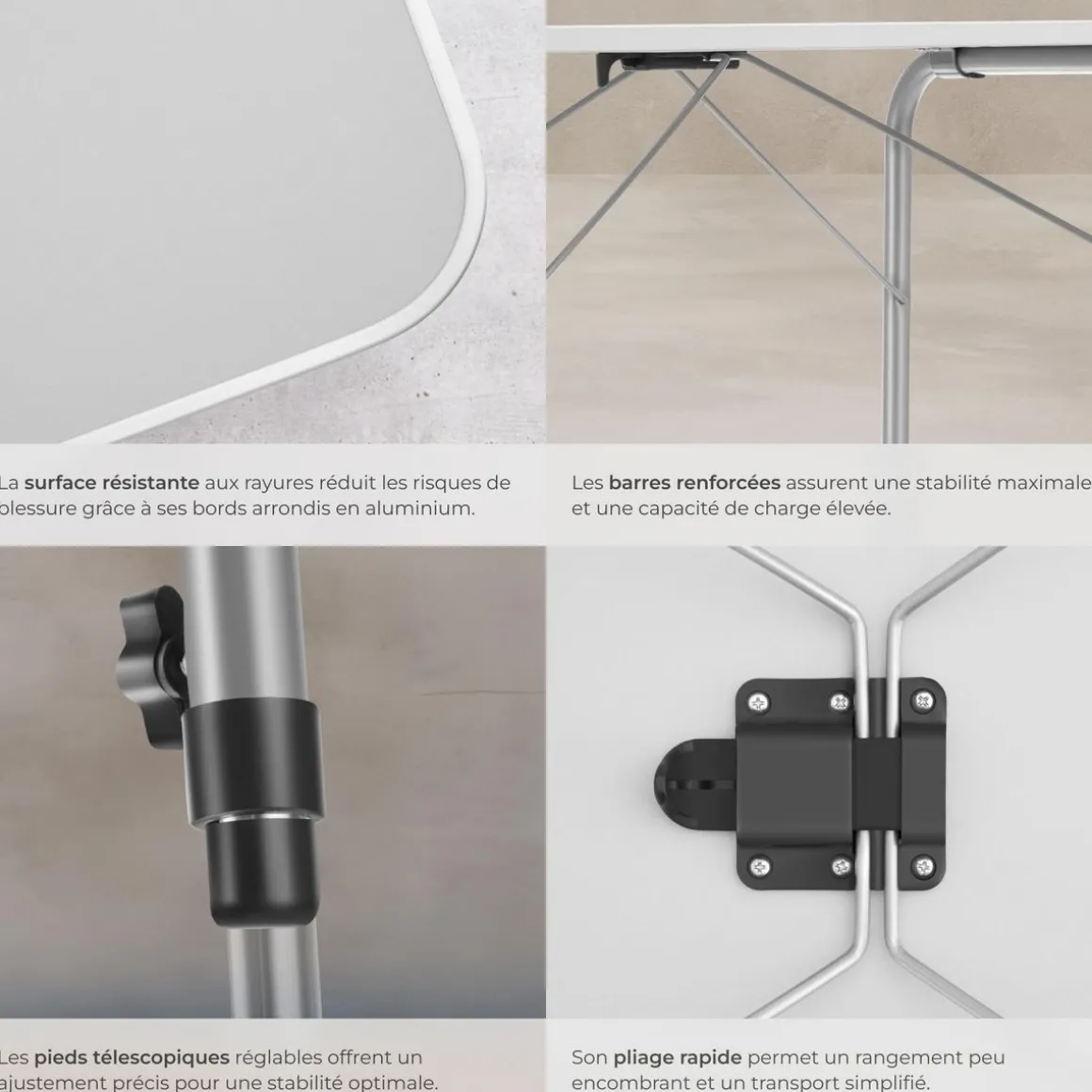 Table pliante hauteur ajustable