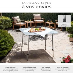 Table pliante hauteur ajustable