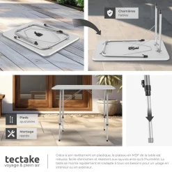 Table pliante hauteur ajustable