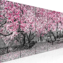 Tableau 5 Panneaux Magnolia Park Narrow Pink