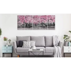 Tableau 5 Panneaux Magnolia Park Narrow Pink