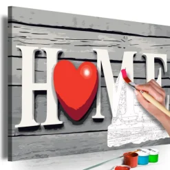 Tableau à Peindre Soi-Même Home with Red Heart 40x60cm