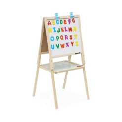 Tableau double face en bois pour enfant. craie et tableau blanc avec accessoires fournis