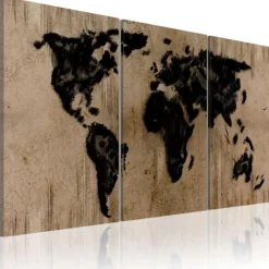 Tableau Imprimé Carte du Monde en Encre