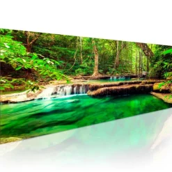 Tableau Imprimé Emerald Waterfall