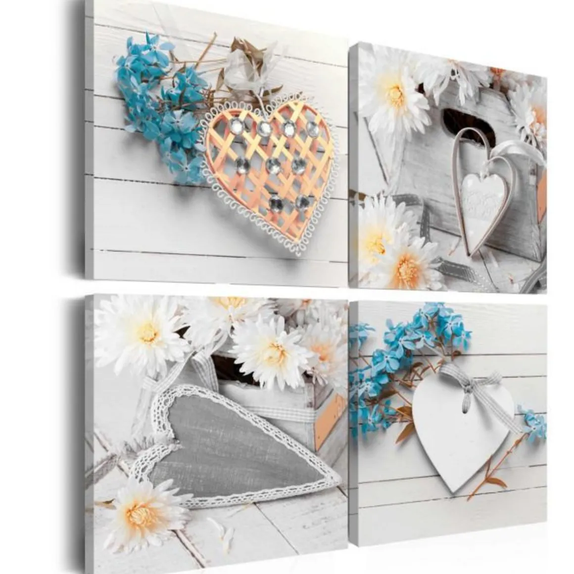 Tableau Imprimé Flowers & Hearts