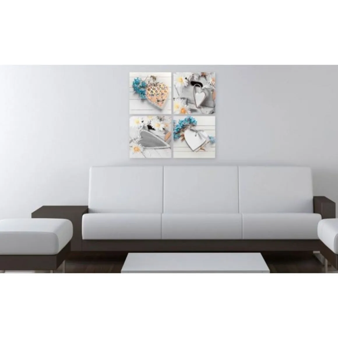 Tableau Imprimé Flowers & Hearts