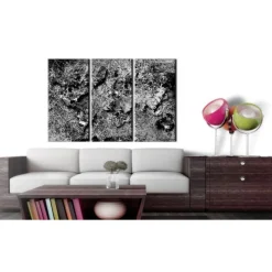 Tableau Imprimé World Map : Grey Thread