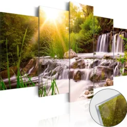 Tableau sur Verre Acrylique Forest Waterfall