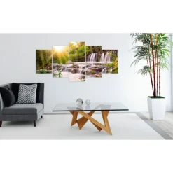 Tableau sur Verre Acrylique Forest Waterfall