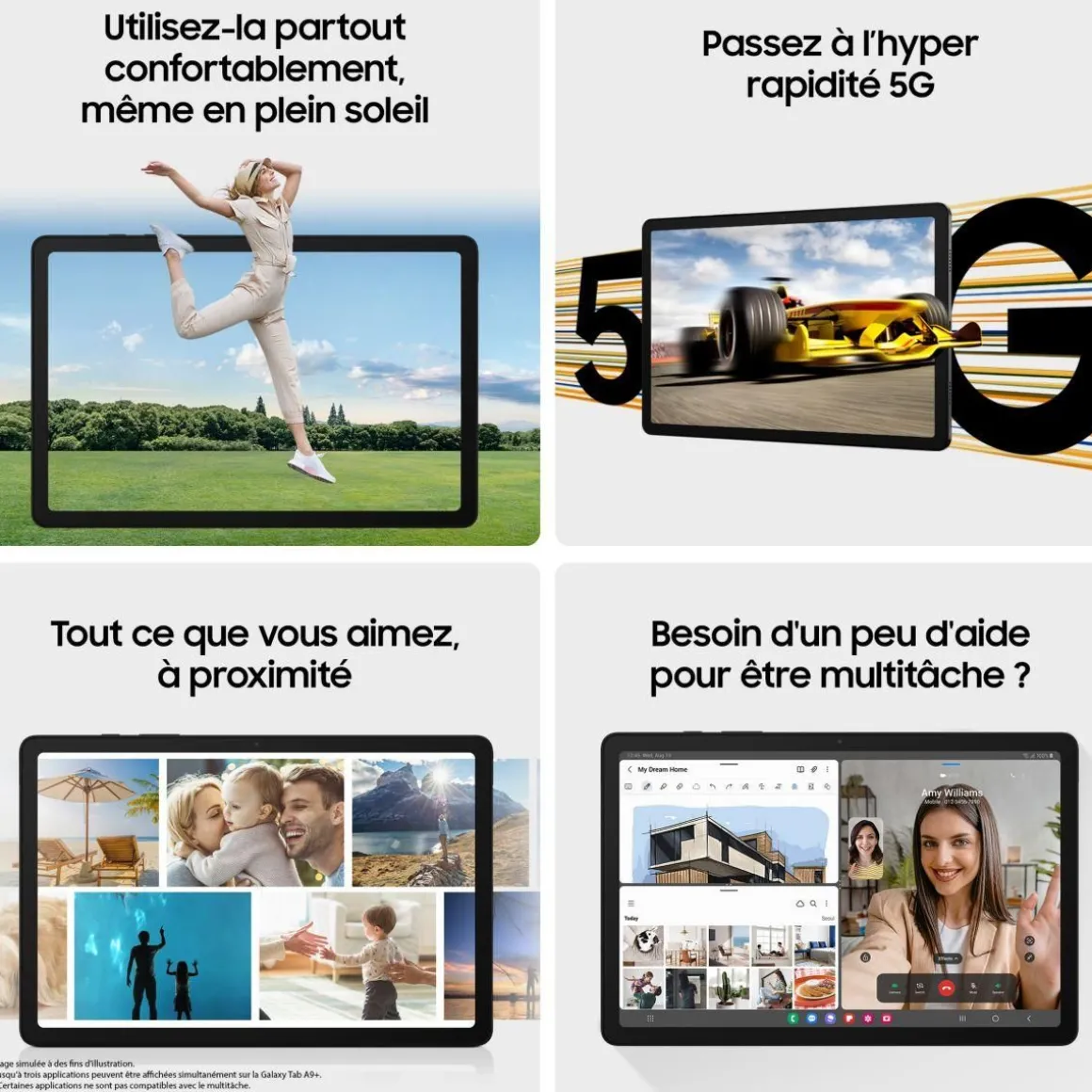 Tablette Android Galaxy Tab A9+ 128Go 5G Gris Anthracite