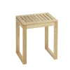 Tabouret de salle de bain en bois Norway - H. 46 cm - Marron noix