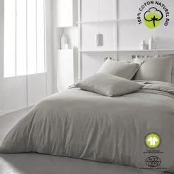 Taie d'oreiller unie en Coton 57 fils ORGANIC