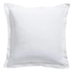 Taie d'oreiller volant unie percale pur coton 78 fils
