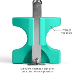 Tampon coeur pour gravure métal avec support - 3 mm