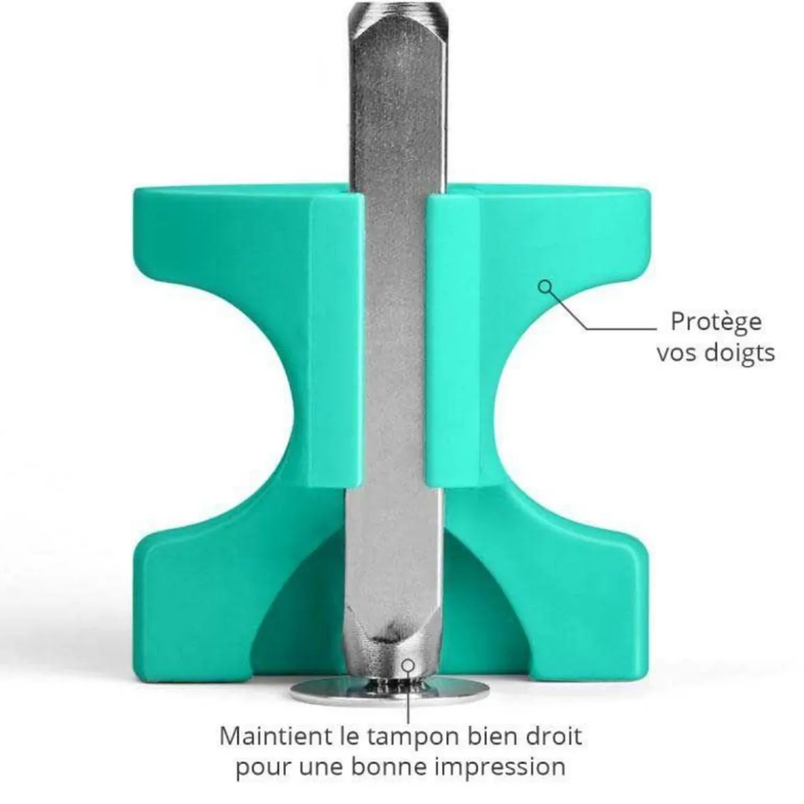 Tampon coeur pour gravure métal avec support - 3 mm