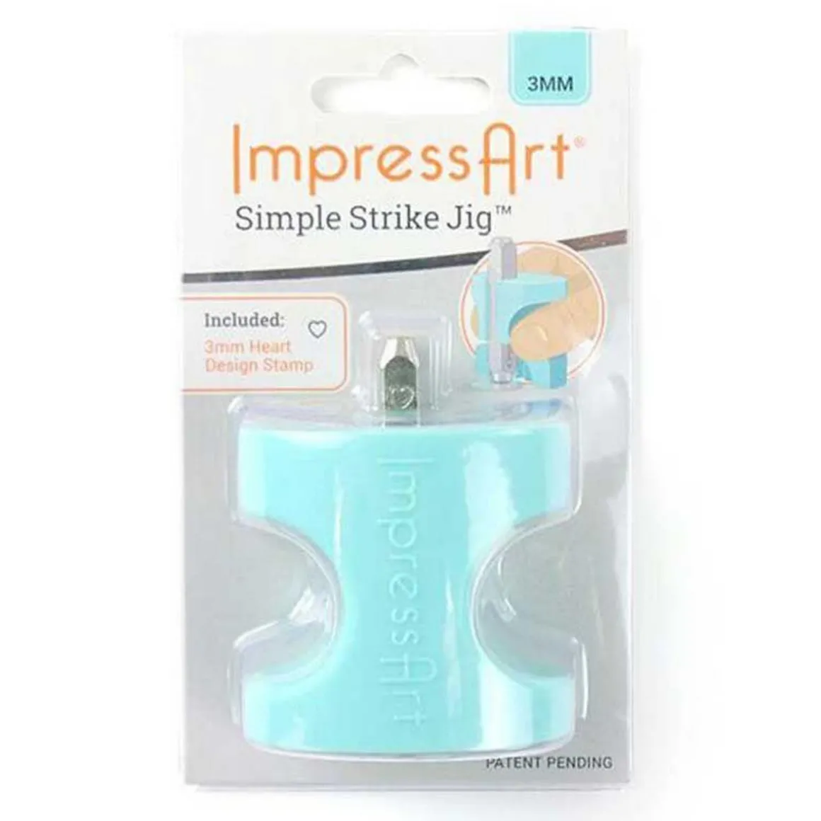 Tampon coeur pour gravure métal avec support - 3 mm