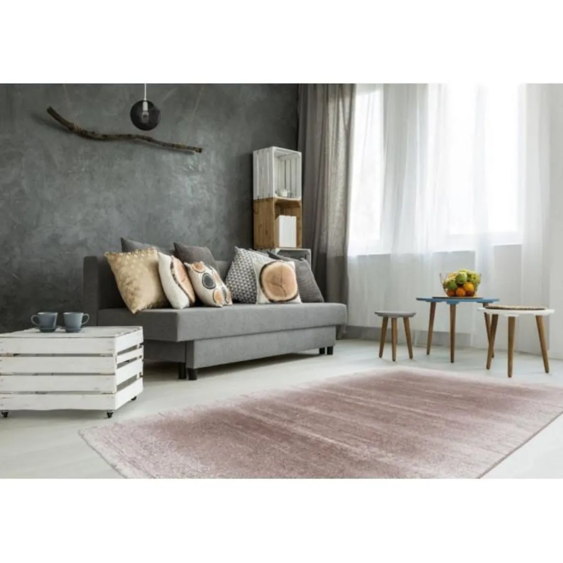 Tapis à Poils Courts Tissé Stanley Beige