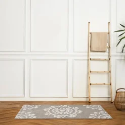 Tapis de bain déco en coton tufté 60x120cm