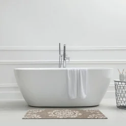 Tapis de bain déco en coton tufté 60x120cm