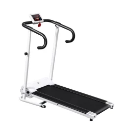 Tapis de course électrique pliable 500 W 1-10 Km/H écran LCD multifonctions acier noir et blanc