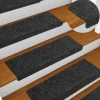 Tapis de marches d'escalier 10 pcs Gris 65x21x4 cm Aiguillete