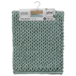 Tapis de Salle de Bain Tissé Épais 50x120cm Vert