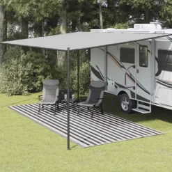 Tapis de tente 250x500 cm Anthracite et blanc