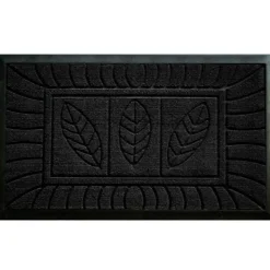 Tapis d'Entrée Feuilles 45x75cm Noir