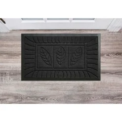 Tapis d'Entrée Feuilles 45x75cm Noir