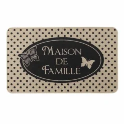 Tapis d'Entrée à Motifs Maisonée 45x75cm Naturel