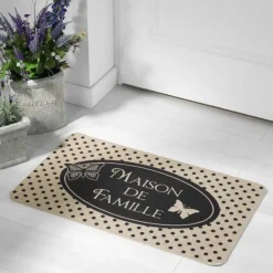 Tapis d'Entrée à Motifs Maisonée 45x75cm Naturel