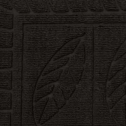 Tapis d'Entrée Demi-Lune Feuilles 45x75cm Noir