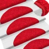 Tapis d'escalier 10 pcs 56x17x3 cm Rouge