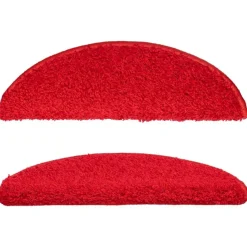Tapis d'escalier 10 pcs 56x17x3 cm Rouge